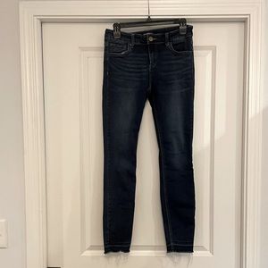 Prosperity Jeans dark wash with frayed edges waist 28
